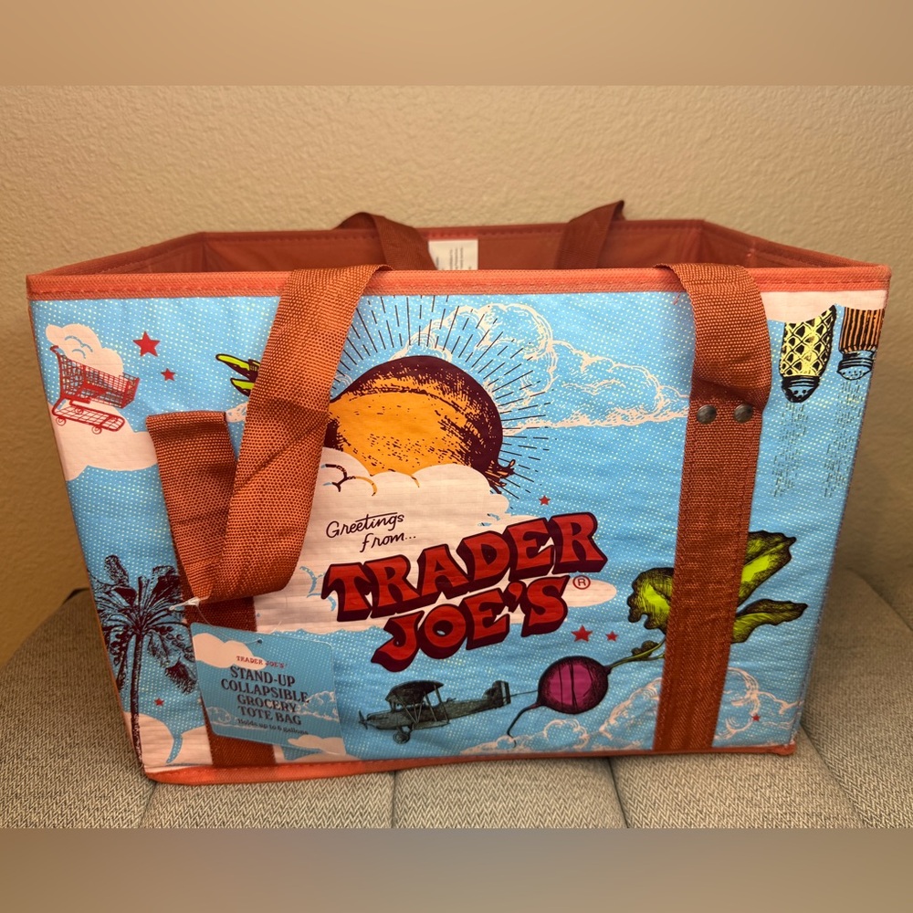 Trader Joe's Stand-Up Collapsible Grocery Tote Bag - Picture 4 of 15